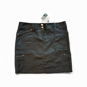 White House Black Market 6 Black Industrial Cargo Mini Skirt NWT